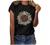 Womens Summer Tops Gradient Sunflower Print Short Sleeve T-Shirt Casual O-Neck T Shirts Graphic Tees Plus Size Tshirts