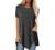 Womens Casual Crewneck Plus Size Tops Irregular Hem T-Shirts Flowy Swing Blouse Short Sleeve Pleated Tunic Summer Tops