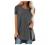 Womens Casual Crewneck Plus Size Tops Irregular Hem T-Shirts Flowy Swing Blouse Short Sleeve Pleated Tunic Summer Tops