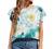 Womens Summer Ruffle Short Sleeve Chiffon Tops Loose Casual Floral Print Scoop Neck T-Shirts Tunic Ladies Work Blouses