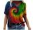 T Shirts for Women V-Neck Aesthetic Marble Pattern Short Sleeve Summer Tops Retro Boho Print Graphic Tees Loose Blouse