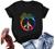 Peace Sign and Sunflower Printed T-Shirts, Women Crewneck Summer Tops Short Sleeve Graphic Tees Shirt Colorful Tshirts