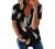 Womens Crewneck Zip Up Printed Short Sleeve T-Shirt Casual Loose Side Split Summer Tee Shirts Tops Comfy Tshirt Blouse