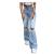 MASZONE High Waisted Jeans for Women Y2K Fashion Wide Leg Denim Pants Loose Back Butterfly Print Straight Trousers Jeans