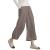 ECUPPER Womens Casual Loose Elastic Waist Cotton Trouser Cropped Wide Leg Pants