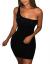 BORIFLORS Women's Casual Basic One Shoulder Tank Top Bodycon Mini Club Dress