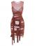 ZAFUL Women's Sleeveless Solid Bandage Sheer Mesh Wrap-tie Slinky Mini Dress