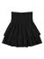 SheIn Women's Solid Shirred High Waist Layered Ruffle Hem Flared Mini Skirt