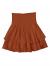 SheIn Women's Solid Shirred High Waist Layered Ruffle Hem Flared Mini Skirt