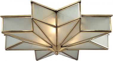 ELK Lighting 22011/3 Decostar Collection 3 Light Flush Mount, 6 x 21 x 21", Brushed Brass