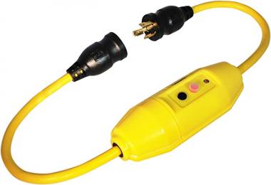 Tower Manufacturing 30396003-08 Manual-Reset 20 AMP Inline GFCI Cord, 3 Feet, Yellow