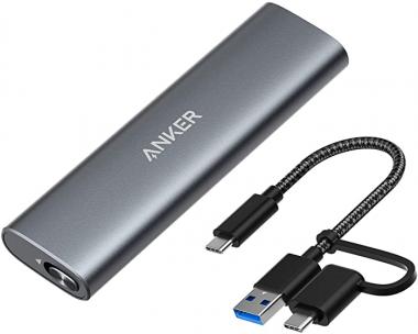 Anker PowerExpand M.2 NVMe and SATA SSD Enclosure Adapter, USB 3.1 Gen2 10Gbps, USB C and Thunderbolt 3 Compatible, Supports M or B&M Keys, and Size 2230/2242 / 2260/2280 SSDs