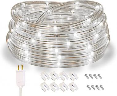 Rope Lights, 16Ft Waterproof Connectable Strip Lighting, 4000K Nature White, Indoor Outdoor Mood Lighting for Home Christmas Holiday Garden Patio Party Decoration