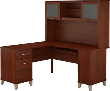 Bush Furniture Somerset 60W L Shaped Desk with Hutch