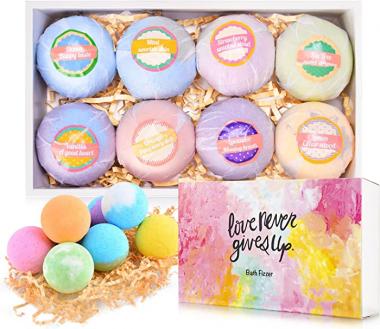 Beedove Bath Bombs for Women, 8pcs Bath Bombs Gift Set, Natural Essential Oil Handmade Bubble Bath, Moisturize Dry Skin, Perfect for Spa Relaxing, Gifts idea for Wife Girlfriend, Birthday, Valentines