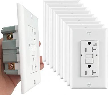 GFCI Outlet 20 Amp Wall Outlets Duplex Outlet Receptacle with LED Indicator,Self-Test, Weather Resistant, Tamper Resistant, UL Listed, Decor Wallplate Included (10)