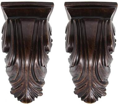 Urbanest Set of 2 Cameau Drapery Sconce, 2-inch Diameter, Mahogany