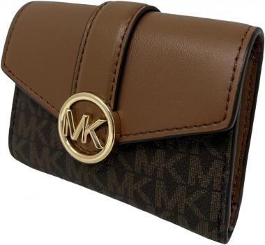 Michael Kors Carmen Women's Medium Bifold Wallet Flap Brown Signature Logo