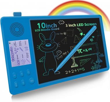 LCD Writing Tablet Doodle Board: Kids Drawing Pad with Dual Screen 10inch Portable Toddler Painting Tablet Colorful Learning Educational Toys Gifts for Boys Girls Ages 3-8 Year Old