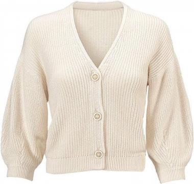 cabi Bishop Cardigan Cream Ivory Knit Boxy Style 5447 Sweater