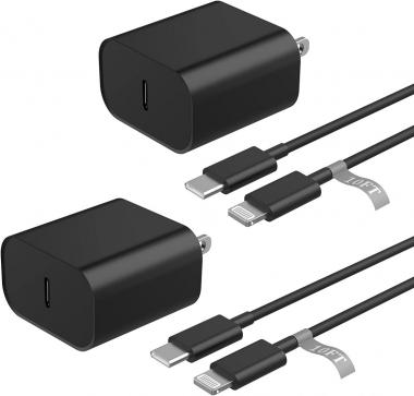 iPhone Fast Charger, 10 FT Long [Apple MFi Certified] 2 Pack Type C to Lightning Fast Charge Cable & 2 Pack PD 20W USB C iPhone Charger Fast Charging Block for iPhone 14 13 12 11 XS XR X 8 iPad, Black