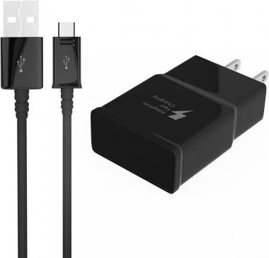 Cubier Adaptive Fast Charging Wall Charger and 5ft Micro USB Cable Set for Samsung Galaxy S6/S7/J8/J7/J6/J5/J4/J3/J2/J1 Edge Plus Active, Note 4/5, LG Q6/K7,Nexus 6/5 (Black)