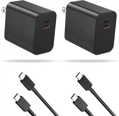 Super Fast Charger Type C, 45W USB-C PPS 2.0 Charger for Galaxy S22Ultra/S22+/S22/S21Ultra/S21+/S21/ Note 20/Note10/S20Ultra/S20+/S20/ Galaxy Z Flip 4/Z Fold3/Z Fold4, 6FT USB C to C Cable,2Pack