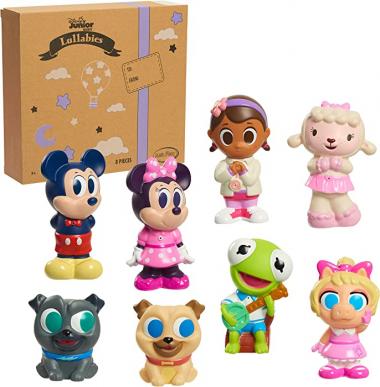 Disney Junior Music Lullabies Bath Toy Set, Includes Mickey Mouse, Minnie Mouse, Bingo, Rolly, Doc McStuffin, Lambie, Kermit, and Piggy Water Toys, Amazon Exclusive, by Just Play