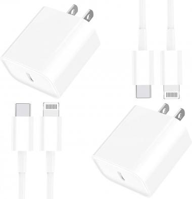 [Apple MFi Certified] iPhone Fast Charger, Linocell 2 Pack 20W USB C Power Delivery Wall Charger Plug with 6FT Type C to Lightning Quick Charge Sync Cable for iPhone 14 13 12 11 Pro/XS/XR/iPad/AirPods