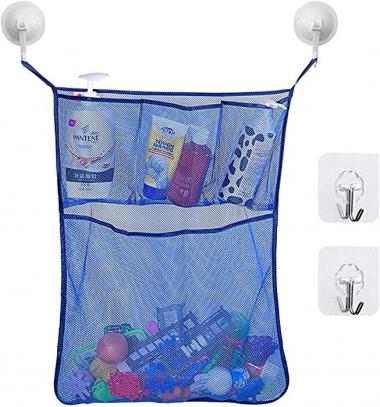 LEADWIN Extra Large Size Bath Toy Storage,Bathtub Toy Organizer,Multi-Function Holder for Baby Bath Toys Storage and Quick Dry ,Mesh Net + 2 Extra Strong Suction Cups 26 "×18 "