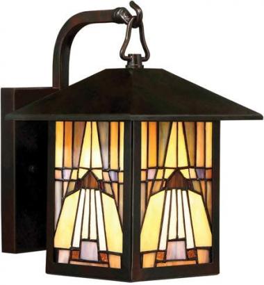 Quoizel TFIK8407VA Inglenook Mission Outdoor Wall Sconce, 1-Light, 100 Watts, Valiant Bronze (11" H x 7" W)