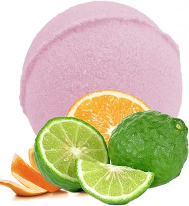 Bubble Bath Bomb Natural Ingredients Safe for Sensitive Skin Moisturizing Coconut Oil, Bath Bomb Lime Orange & Bergamot Aroma​, Handmade Organic​ ​