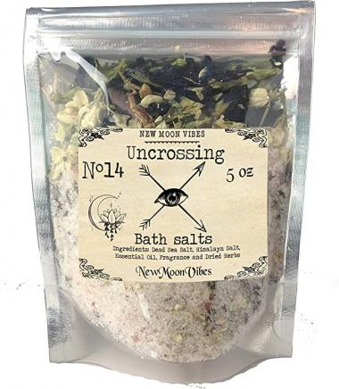 Uncrossing Essential Oils Herbal Spell Ritual Bath Salts with Real Herbs Botanicals Infused Remove Hexes Evil Eye Blockages Curses Negative Bonds Energies Protection Break Hex Jinx