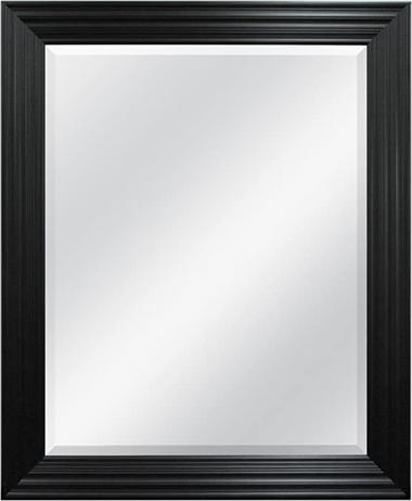 MCS 47695 Ridged Wall Mirror, 28 by 34-Inch, Brushed Black