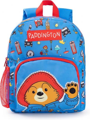 Paddington Bear Boys Backpack | Blue & Red Rucksack with Adjustable Straps | British Character Practical & Organised Luggage Sports School Bag For Kids | Movie Series Merchandise Gift, Blue, One Size