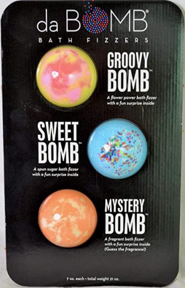 da BOMB Bath Fizzers 3 Pack Groovy Bomb, Sweet Bomb and Mystery Bomb with Surprise Inside 7 oz. each