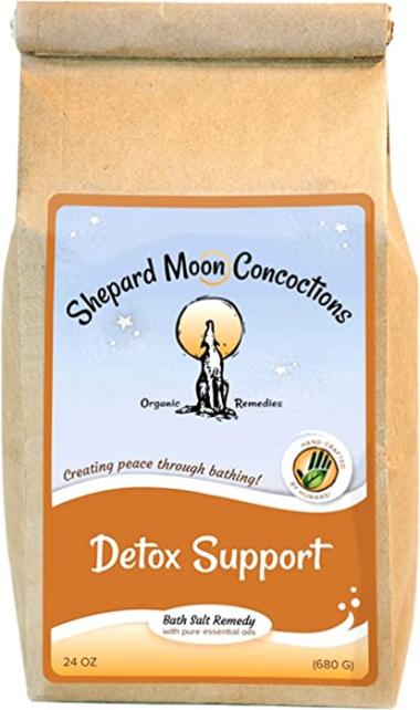 Shepard Moon Detox Bath Salts - detoxifying organic Epsom salt soak for a complete body cleanse and relaxation-Made with 100% natural, organic Lemon essential oil, 24oz bag