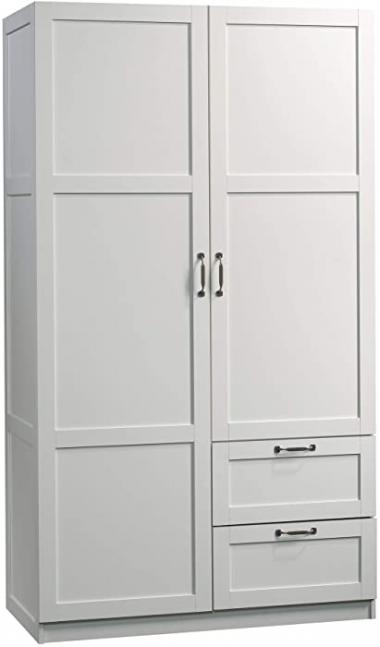 Sauder Large Storage Cabinet, Soft White Finish