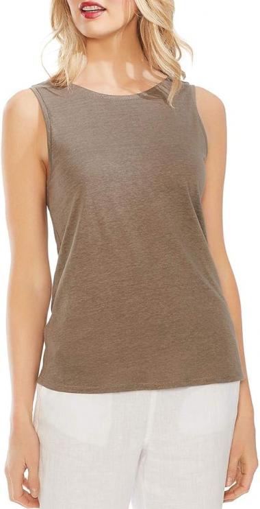 Vince Camuto Womens Linen Blend Twist Tank Top