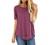 JomeDesign Summer Tops for Women Short Sleeve Side Split Casual Loose Tunic Top