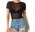 Women's Short Sleeve Long Sleeve Bodycon Clubwear Sheer Pure Mesh Tops T Shirts