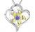 YL Women's Heart Necklace Sterling Silver Lily Flower Love Pendant Gemstones Jewelry