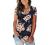 SAMPEEL Summer Floral Tops for Women Classic V Neck Tshirts Short Sleeve Cute Tops