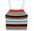 SweatyRocks Women's Sexy Strappy Crop Top Striped Print Ribbed Knit Cami Top