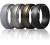 Thunderfit Men's Silicone Ring, Step Edge Rubber Wedding Band, 10mm Wide, 2.5mm Thick