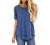 JomeDesign Summer Tops for Women Short Sleeve Side Split Casual Loose Tunic Top