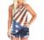 Womens Tops Summer Halter Cutout Front Sleeveless Tank Tops Trendy Ombre Sunflower Graphic Tee Shirts Camisole Blouses