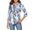 CEASIKERY Women's 3/4 Sleeve Floral V Neck Tops Casual Tunic Blouse Loose Shirt 008