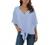 VIISHOW Womens Tie Front Chiffon Blouses V Neck Batwing Short Sleeve Summer Tops Shirts