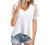 Summer Tops Womens 2022 Fashion Short Sleeve V Neck Lace Waffle Knit Shirts Loose Casual Tops Tee Blouses